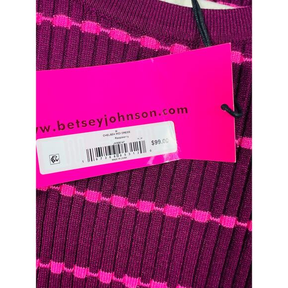 Betsey Johnson NWT Striped Ruffle Trim Sweater Dress - Picture 6 of 10